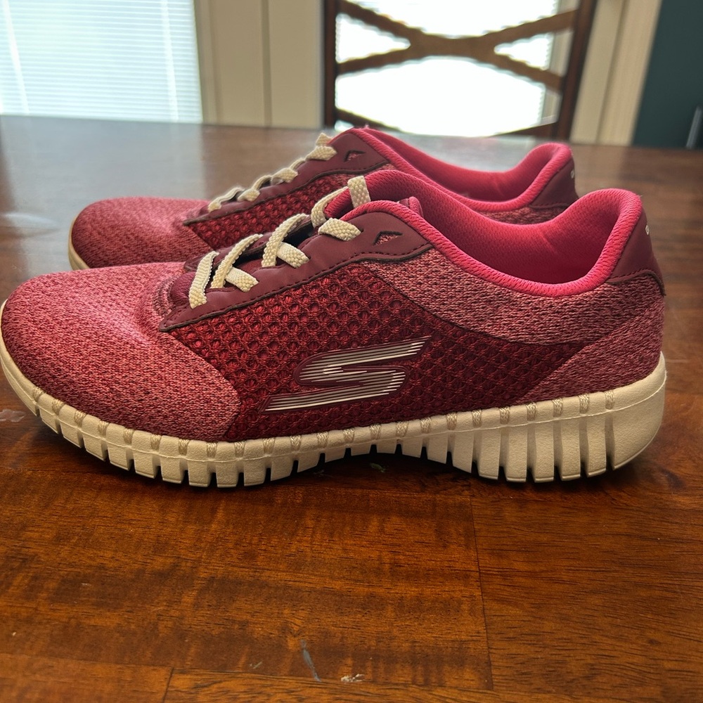 Skechers Goga Mat Go Walk Air Cooled Women's Pink Slip On Shoes Sz 8, SN 16704 - Picture 3 of 8